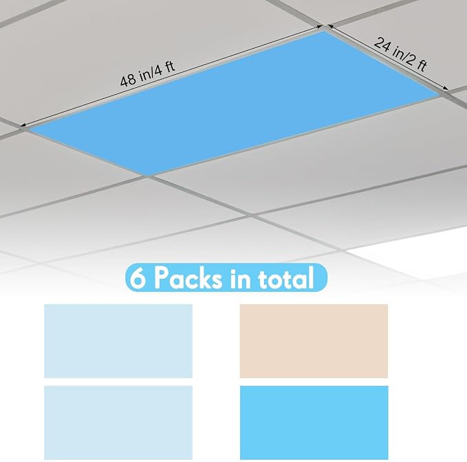 Outus 4 Pcs Fluorescent Light Cover Classroom Lighting Cover - Image 2