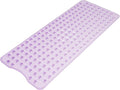 AmazerBath Shower Mat Non Slip 40 x 16 Inches, Shower Stall Mats with Suction Cups and Drain Holes, Non Slip Bath Mat for Tub for Elderly & Kids, Clear Purple
