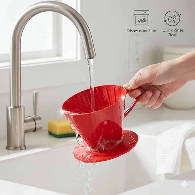 Fino Pour-Over Coffee Brewing Filter Cone, Number 2-Size, Brews 2 to 6-Cups - Image 8