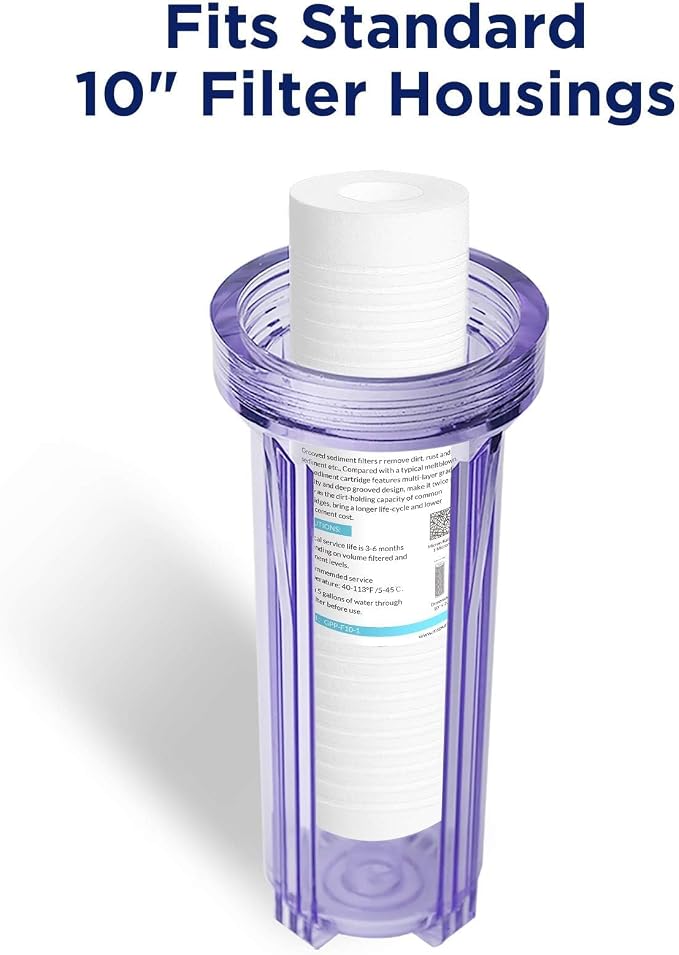 Membrane Solutions Grooved Sediment Water Filter Cartridge, 1 Micron Whole - Image 7