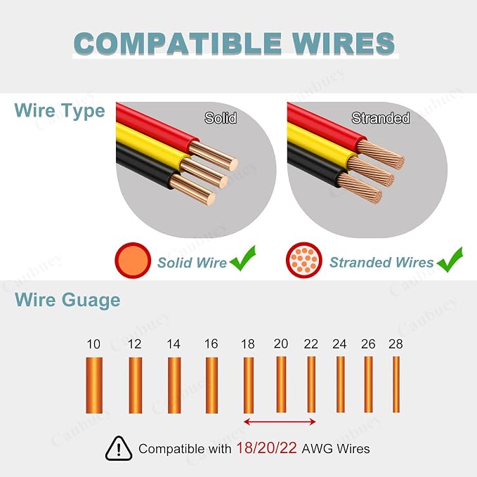 12PCS Quick Connect Wire Connectors, 3 Way 2 Pin Low Voltage T Tap Wire - Image 4
