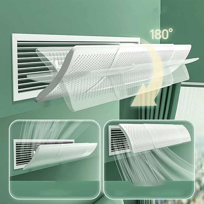 Air r Vent r, 51-120cm PP White Anti-Direct Blowing AC Air r, Air Outlet Duct - Image 4