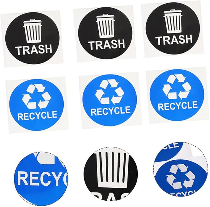 NUOBESTY 8pcs Recycle Sticker for Trash Can Waste Sorting Decals PVC Material - Image 7