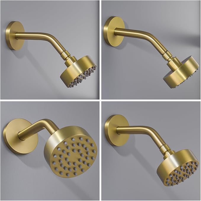 Wall Mounted Shower Arm Extension Head Holder Stainless Stee for Elbow Bathroom Accessories Pipe Bath Tube Champagne Bronze,SW-RD91018-6CB.