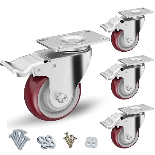 3" Heavy Duty Plate Casters by CLOATFET