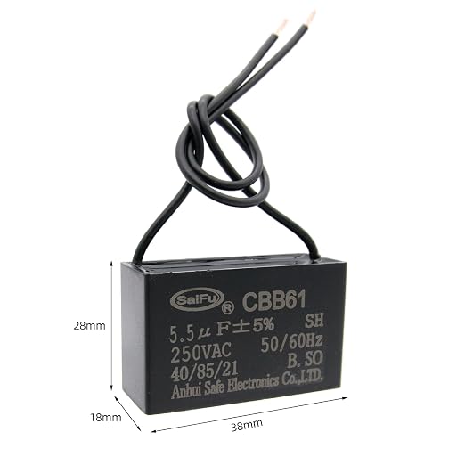 CBB61 Capacitor 5.5uf 250V AC Ceiling Fan 2 Wire 50/60Hz - Image 2