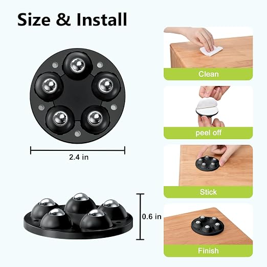 Self Adhesive Caster Wheels for Appliances, 360° Swivel Small Appliance Slider - Image 5