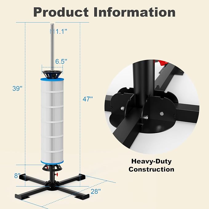 ROYOR Pool Filter Cleaner Stand Tool, Fit - Image 2