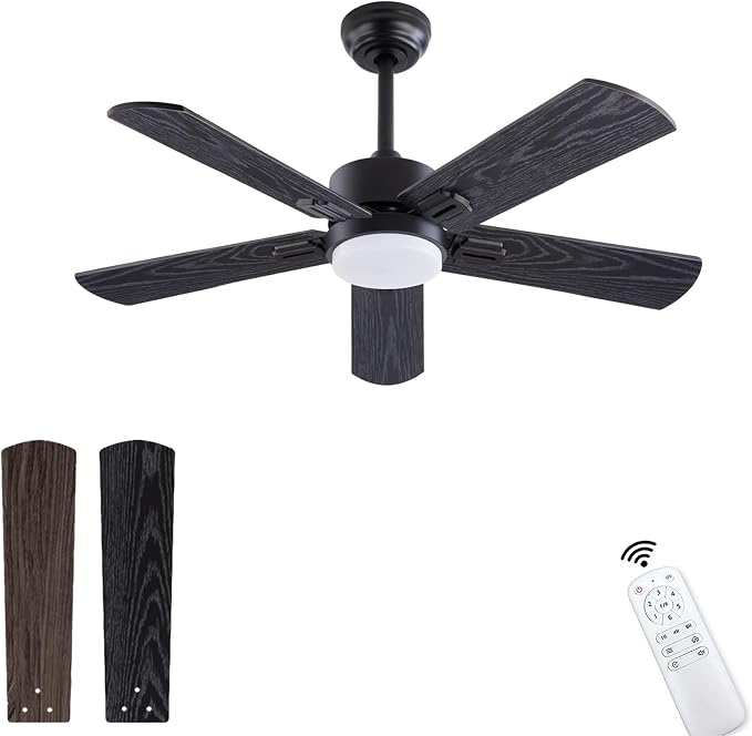 QUTWOB 42" Ceiling Fan with Light and Remote, Farmhouse 5 Blades Quiet - Image 7