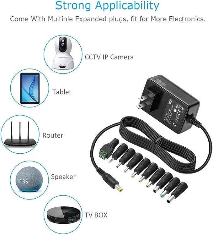 Belker Universal AC DC Adapter 12V 2A 1.5A 1A Power Supply - Image 6
