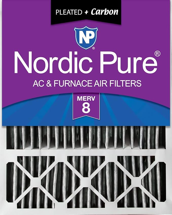 Nordic Pure 20x25x5 Honeywell Replacement Air Filters MERV 8 Pleated + Carbon 1 by NordicPure