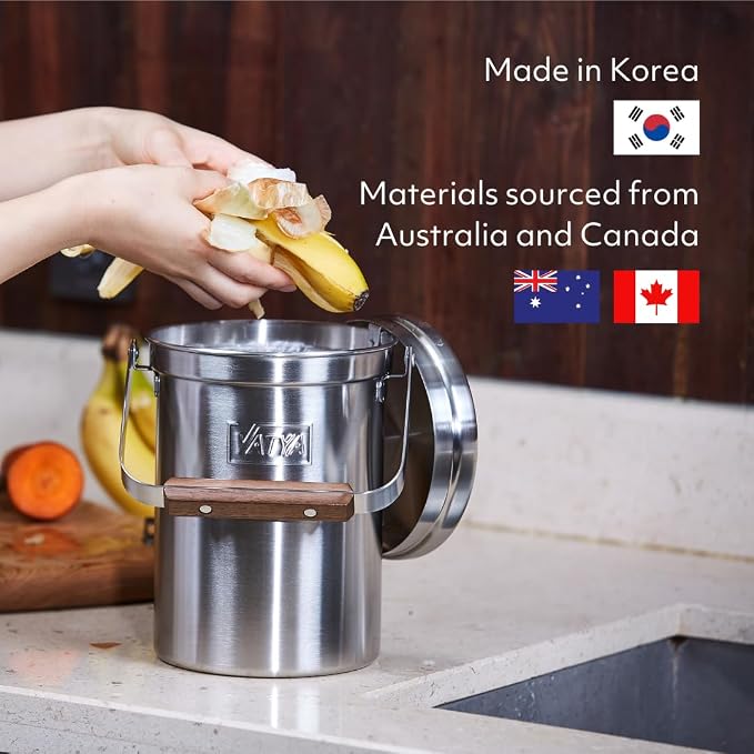 Vatya Stainless Steel Kitchen Compost Bin - Image 8