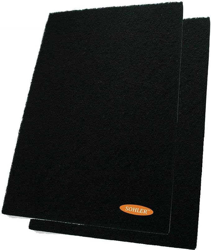 2 x Odor Control Activated Carbon Charcoal Cut-to-fit Replacement filter Pad by Sohler
