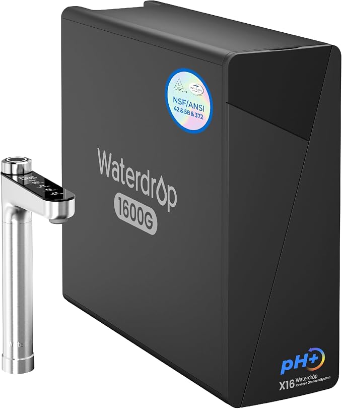 Waterdrop X16-Alkaline Reverse Osmosis Water Filter, NSF/ANSI 42&58&372 by Waterdrop
