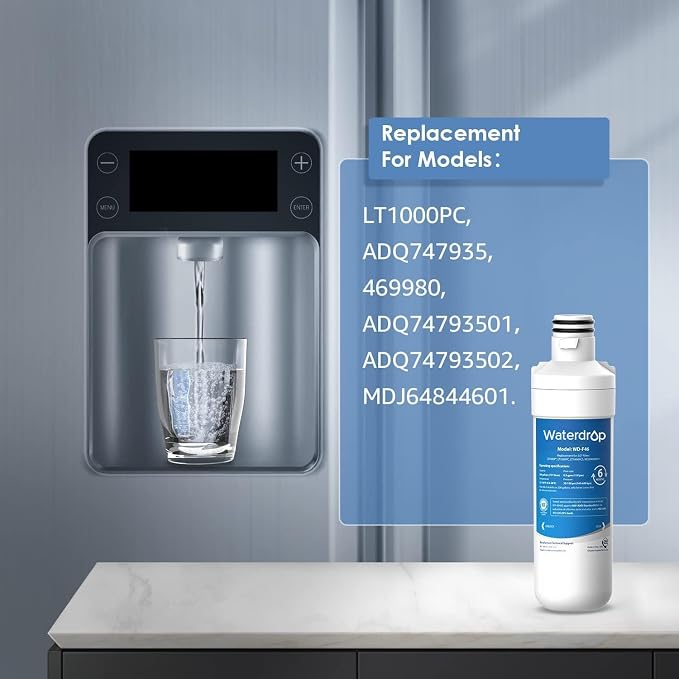 Waterdrop LT1000PC ADQ747935 Refrigerator Water Filter and Air Filter, - Image 5
