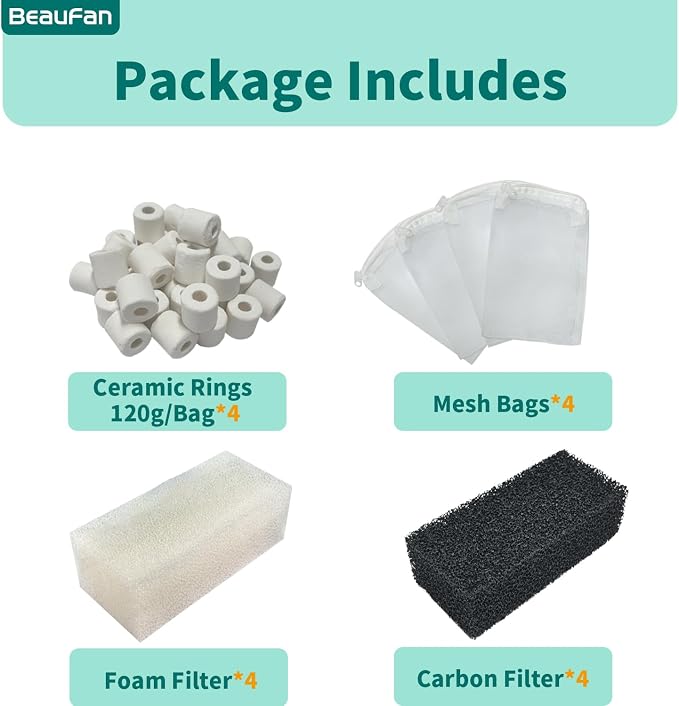 4 Set of Three-Stage Filtration Tank Filter Maintenance Kit, Replacement - Image 3