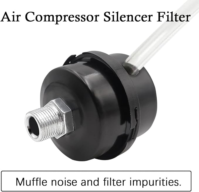 2 pcs 1/4" Thread Air Compressor Silencer, Air Compressor Intake Filter Sound - Image 4