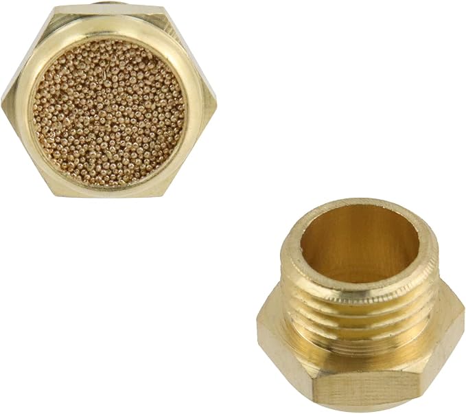 Wealrit 10 PCS Pneumatic Exhaust Mufflers, 1/4" Male Thread Hex Copper Air - Image 3