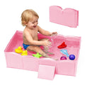 Collapsible Baby Bathtub for Shower,Reinforced Structure Infant Foldable Bath Tub with Non-Slip Base,Portable Space-Saving Kids Bath Tub for 6M to 4Years,Suitable for Outdoor, Travel Use(Pink)