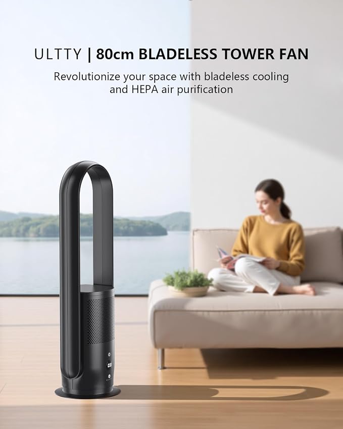 U ULTTY Bladeless Tower Fan and Air Purifier in one, Quiet Tower Fan - Image 7