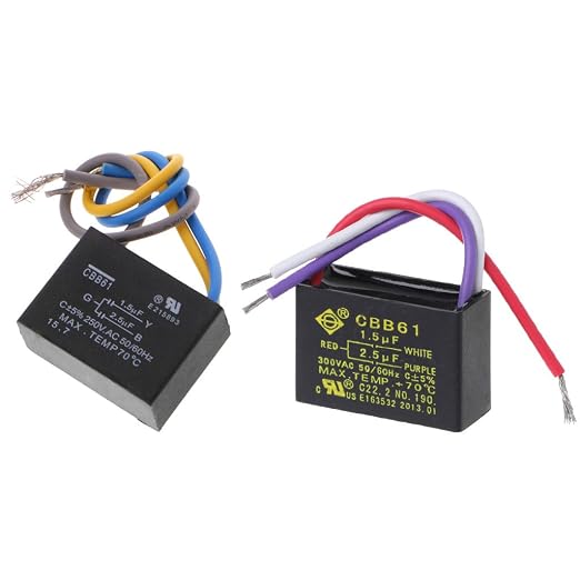 1PCS Black CBB61 1.5uF+2.5uF 3 Wires 250V 50/60Hz Capacitor by Unknown