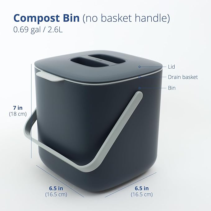 Blue Ginkgo Kitchen Compost Bin – Filter-Free, Odor-Tight Countertop Food Waste - Image 2