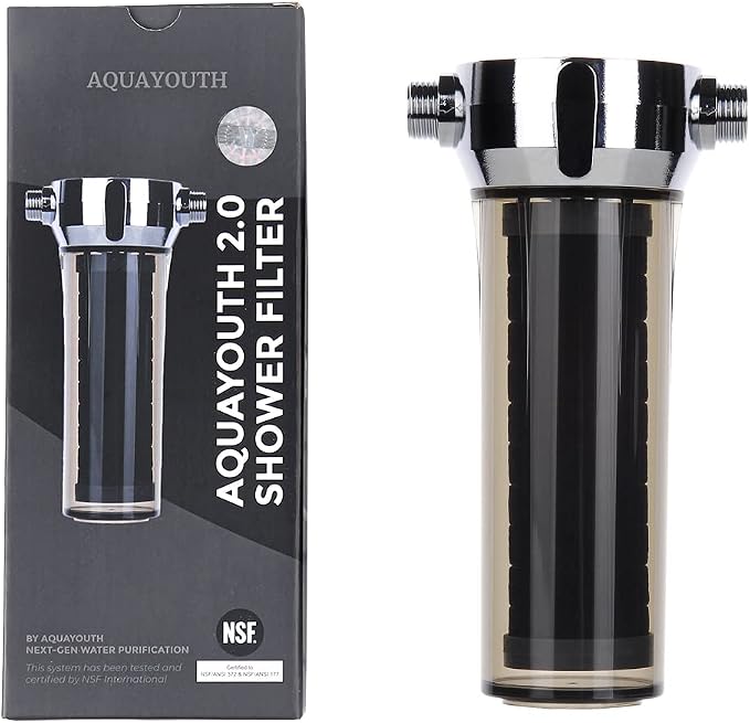 2.0 Carbon Shower Head Filter System | Removes Chlorine, Heavy Metals, And More by AQUAYOUTH