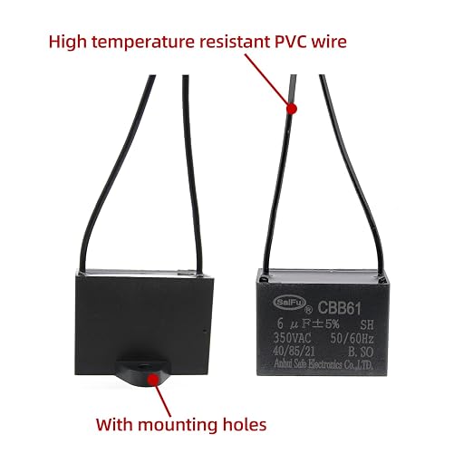 CBB61 Capacitor 6uf 350V AC Ceiling Fan 2 Wire 50/60Hz - Image 3