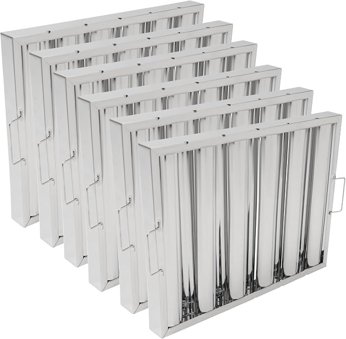 6Pcs 19.5W x 15.5H x 1.78TH Inch Commercial Hood Filters, 430 Stainless Steel 5 by LOYALHEARTD