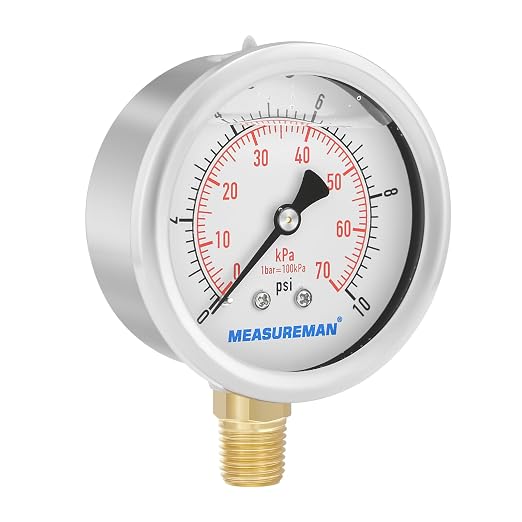 MEASUREMAN 2-1/2" dial, Glycerin Filled, Stainless Steel case, Brass Inside - Image 6