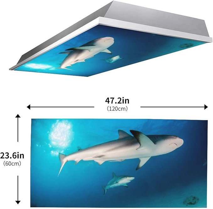 2PCS Sea Shark Magnetic Fluorescent Light Covers - Image 2