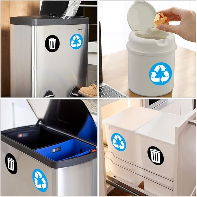 GLEAVI 1Set Waste Sorting Stickers Self Adhesive Garbage Bin Decals - Image 5