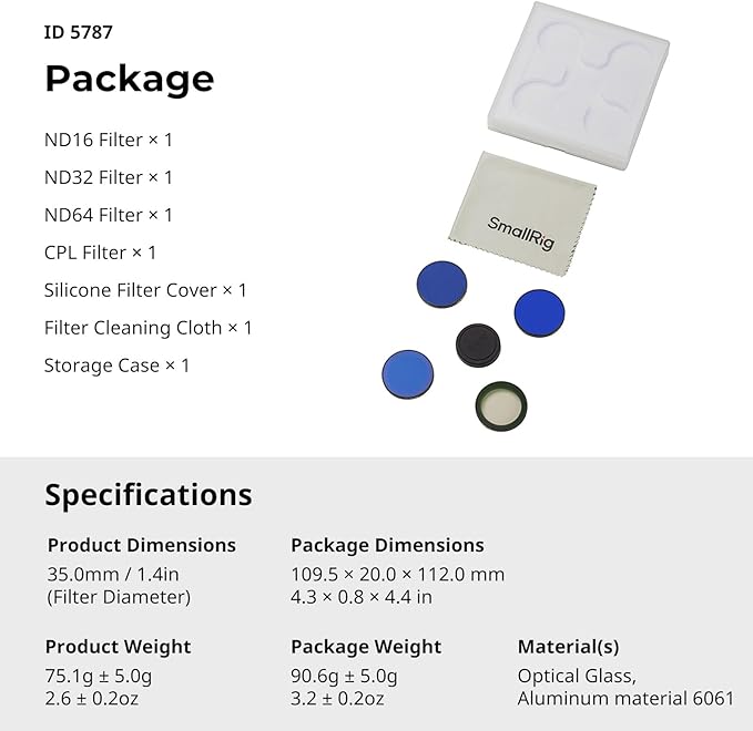 SmallRig Nano Filter Kit Only for DJI Osmo Nano, Includes CPL Polarizing Filter - Image 7