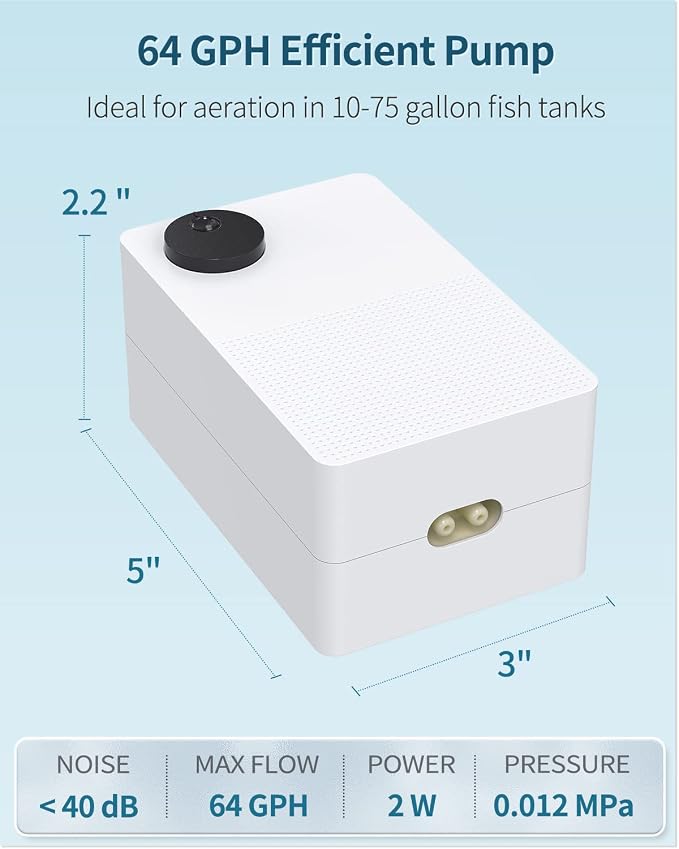 Pawfly Aquarium Air Pump with Nano Bio Sponge Filter Kit Air Control Valve - Image 3