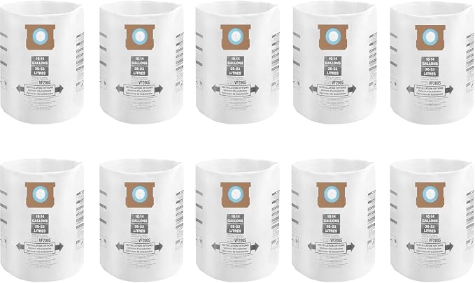 10 Pack Shop Vac 10-14 Gallon Vaccum Bags, ALYYDBG Type F 90662 9066200 9066233 by ALYYDBG