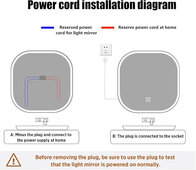 JSLJDM 500X500 mm Illuminated Backlit LED Bathroom Mirror, Wall Mounted - Image 7