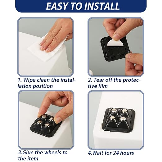 Self Adhesive Mini Caster Wheels 360° Swivel - Image 6