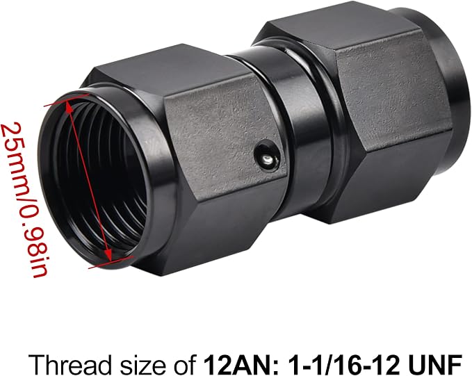 EVIL ENERGY 12AN Female to 12AN Female Straight Swivel Coupler Union Fitting - Image 3