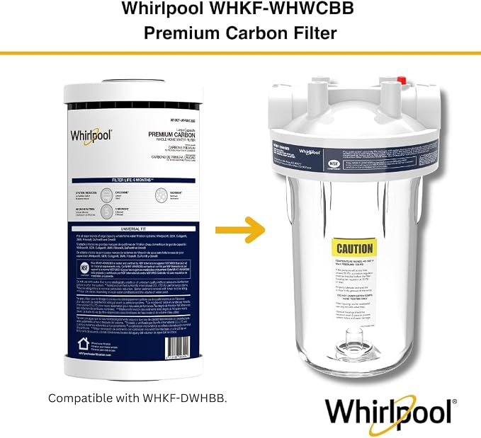 Whirlpool 10" x 4.5" Premium Carbon Water Filter WHKF-WHWCBB, NSF Certified 5 - Image 3