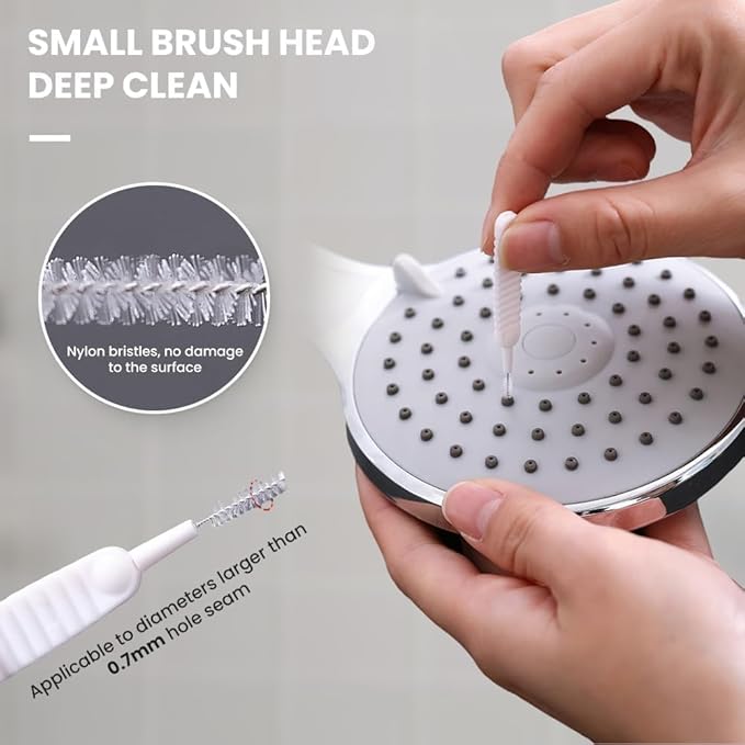 Multifunctional Shower Cleaning Tools Shower Cleaning Brush,2025 Upgrade Shower Head Cleaning Brush for Small Hole with Storage Boxes for Household Bathroom. (20 Pack)