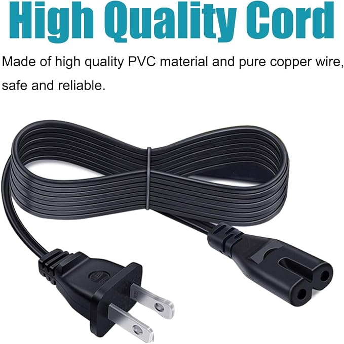 2 Prong Power Cord Replacement for Medify Air Purifier MA-50 MA-15 MA-25-W1 - Image 6