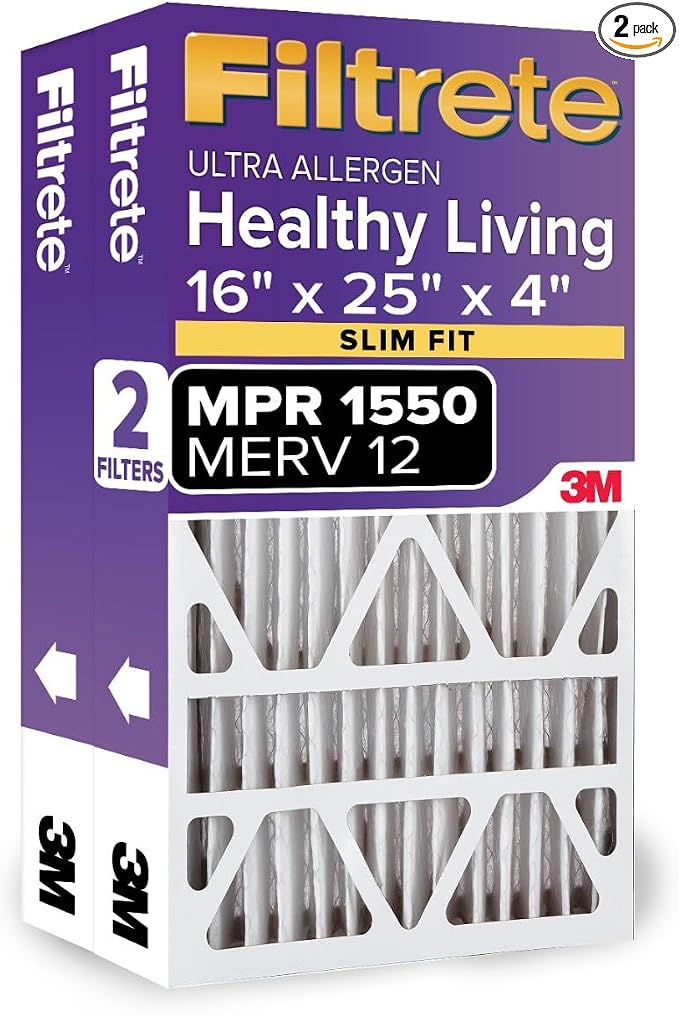 Filtrete 16x25x4, AC Furnace Air Filter, MPR 1550 DP, Healthy Living Ultra by Filtrete