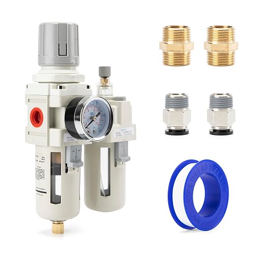 3/8" NPT Air Compressor Water Separator Regulator Filter Combo Compressed Air by EBEIZZI