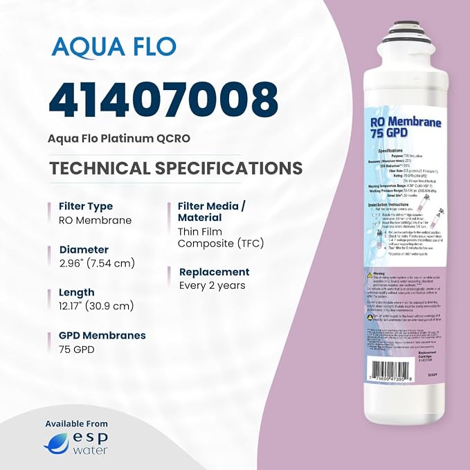 Aqua Flo 41407008 Quick Change RO Membrane – 75 GPD TFC Filter - Image 4