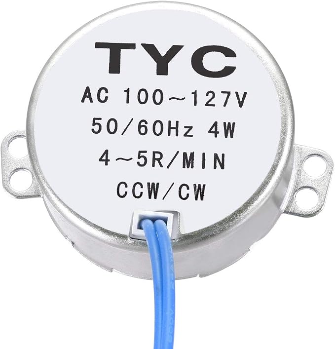uxcell Synchronous Motor AC 100-127V 4-5RPM 50-60Hz CCW/CW 4W D Shaft - Image 2