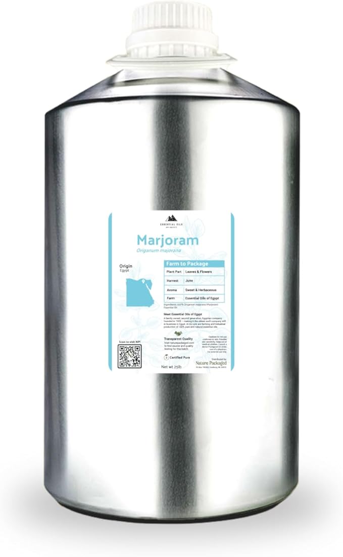 Marjoram Essential Oil - Aceite de Mejorana Direct from Egypt for Massage & Aromatherapy | Premium Therapeutic Grade (22lbs)