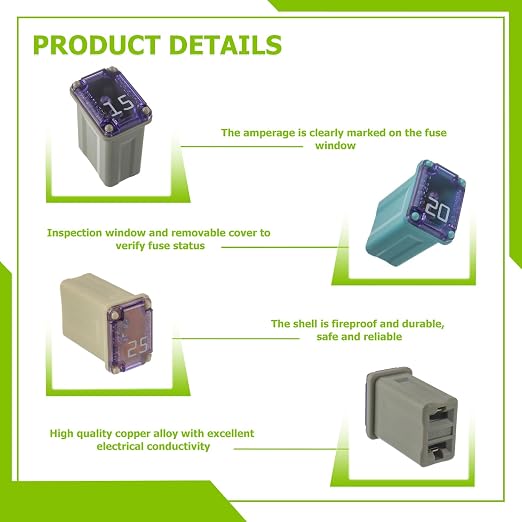 15A 20A 25A 30A 40A 32V FMM MCASE Micro Cartridge Fuses Low-Profile Fuses Kit - Image 3