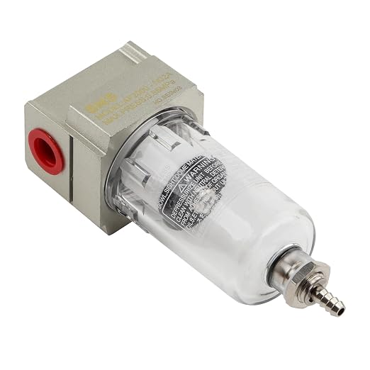 SNS 1/4" NPT Compressed Air Line Filter, 5 Micron Brass Element, Poly Bowl - Image 5