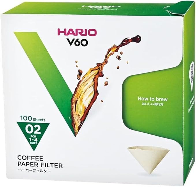 Hario V60 Paper Coffee Filter, Size 02, 100ct Box by Hario