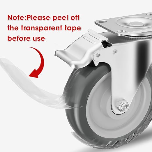 5" Swivel Plate Casters with Brake - Image 2